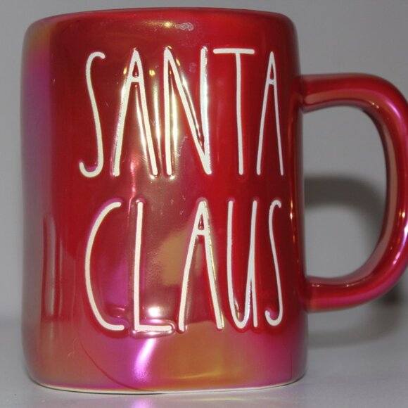 Rae Dunn "SANTA CLAUS" Iridescent Red Coffee Mug Artisan Collection Christmas - Picture 1 of 5